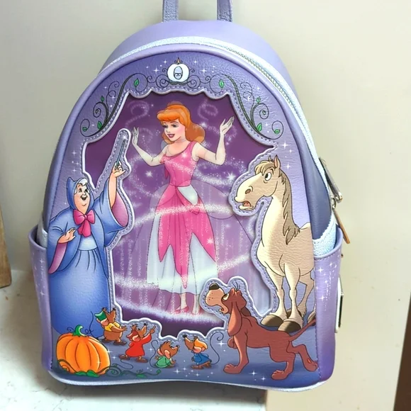 NWT Loungefly Disney's 100th Cinderella Lenticular Mini Backpack Bag - Picture 1 of 8